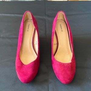 Torrid Maroon/Red Wedges, Size 10.5. Worn once.